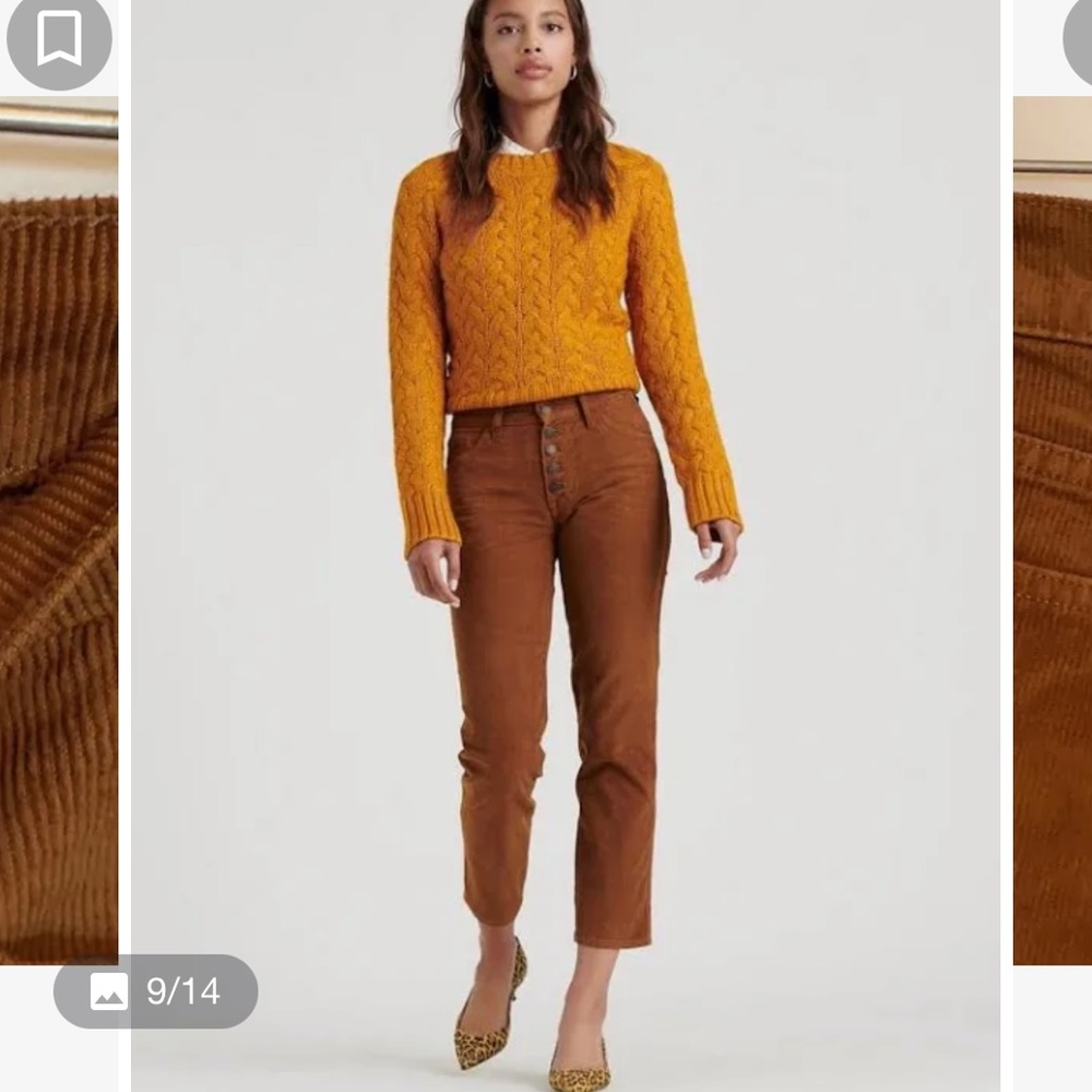 Lucky brand brown high rise button fly corduroy pants